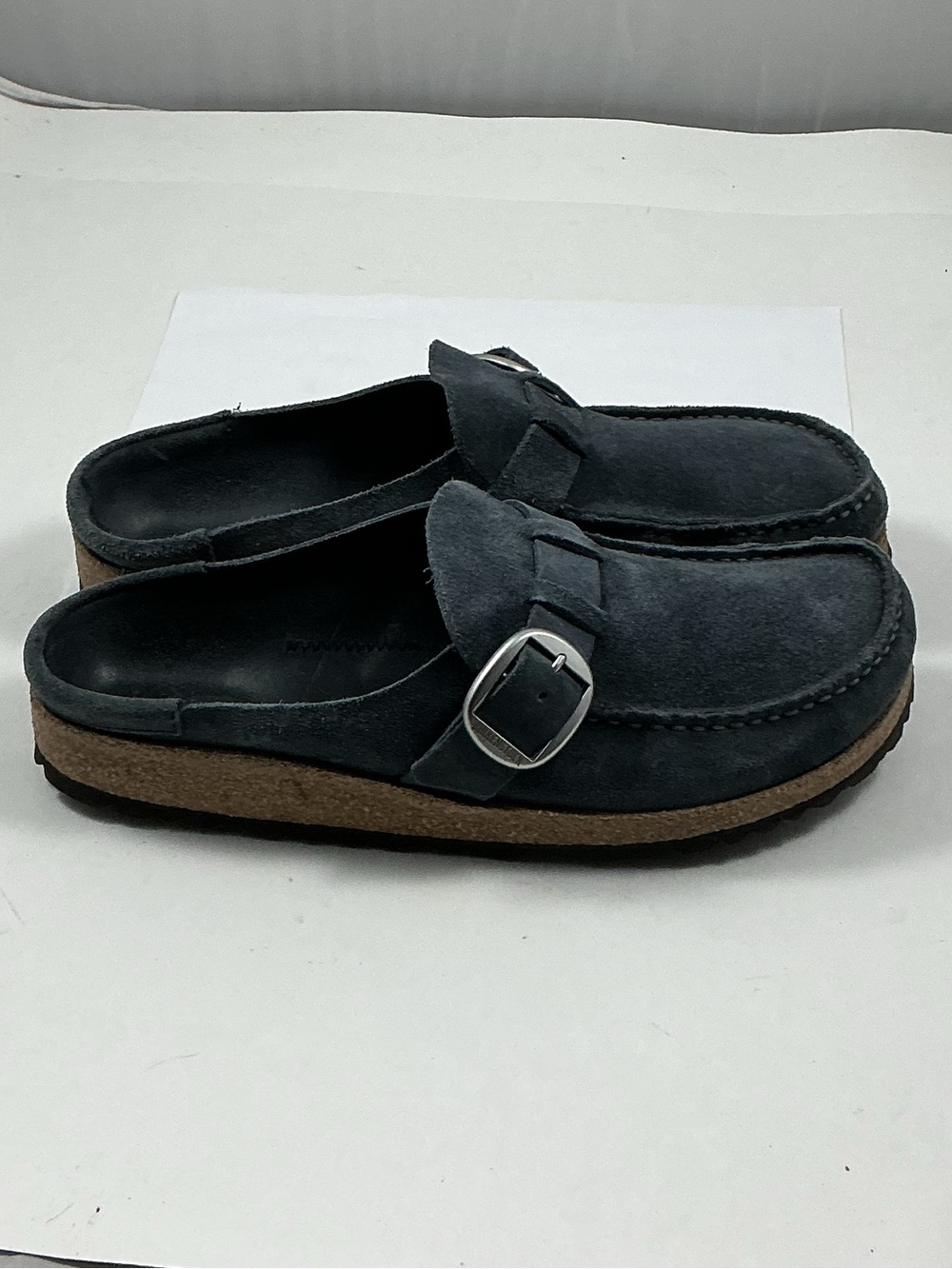 Birkenstock Buckley Blue Suede Clogs Size 41 - 10 Narrow Width